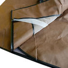 Tkana trójkolorowa torba z uchwytami w kolorze brązowym, zapinana na suwak