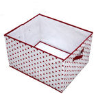 OEM Wytrzymałe pudełka PP z włókniną z osłoną, białe, czerwone kropki drukowane