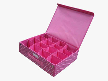 Różowe pomarańczowe, nietkane, wieloprzedziałowe pudełka do przechowywania bielizny